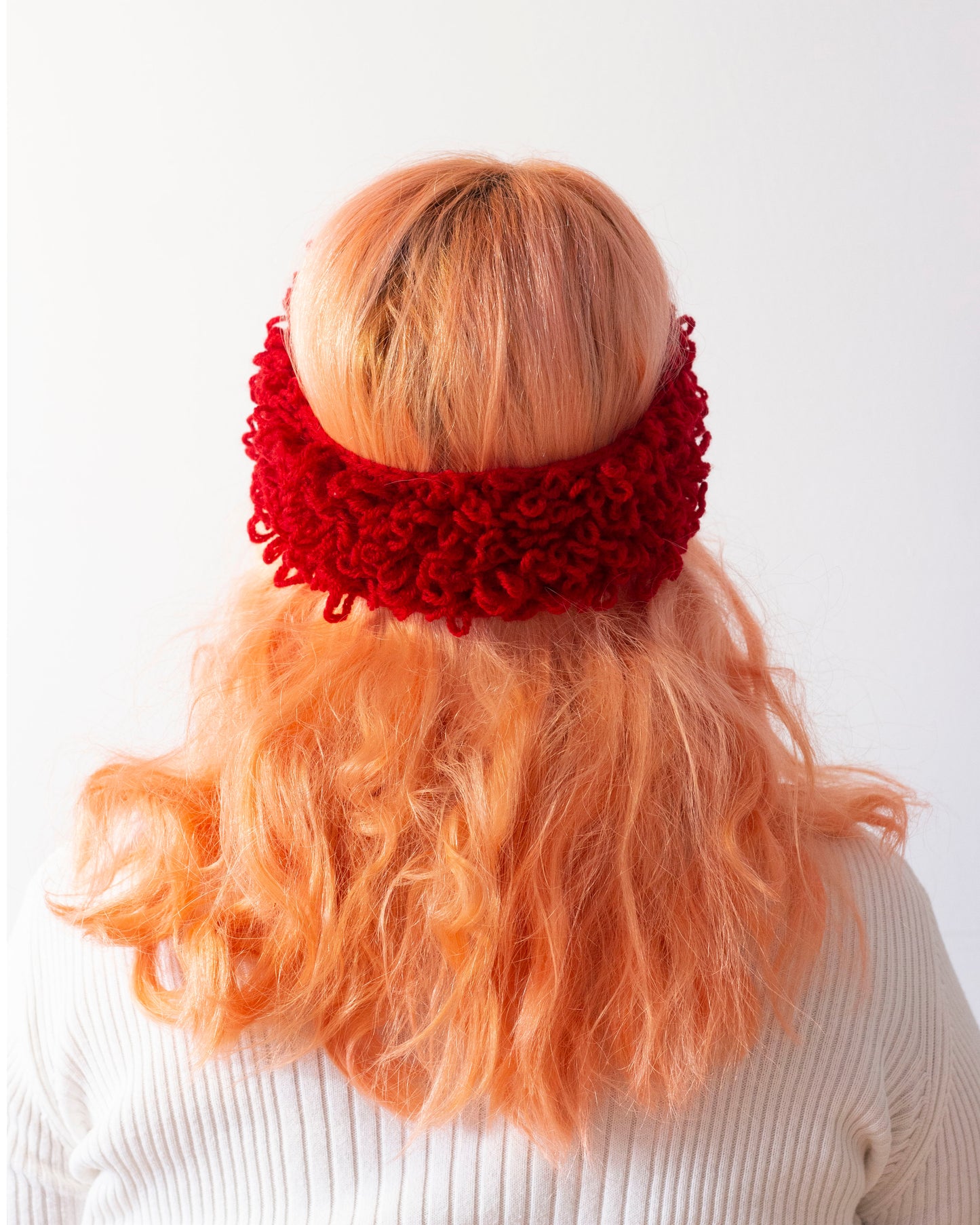 LOOPS - Crochet Headband Red